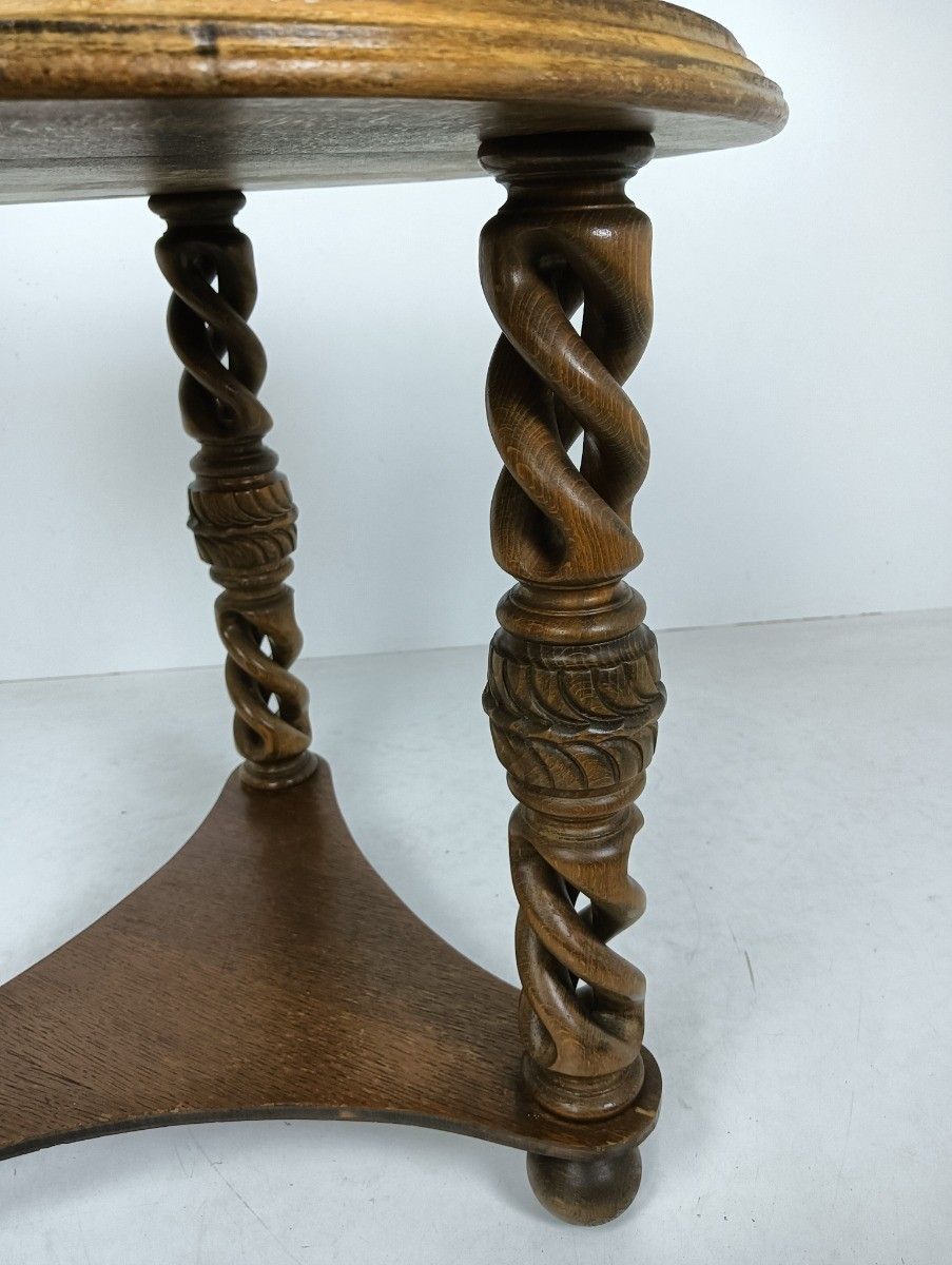 Open Barley Twist Wooden Side Display Coffee Table Pedestal Plant Stand Gorgeous photo furniture
