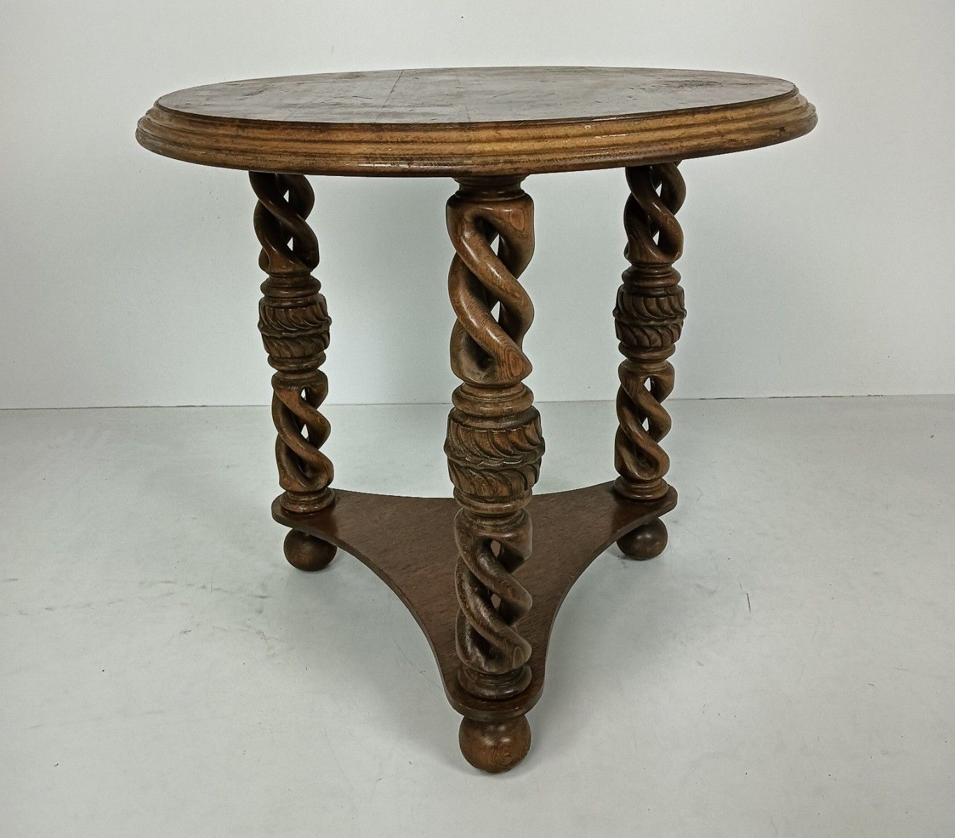 Open Barley Twist Wooden Side Display Coffee Table Pedestal Plant Stand Gorgeous photo 447.0