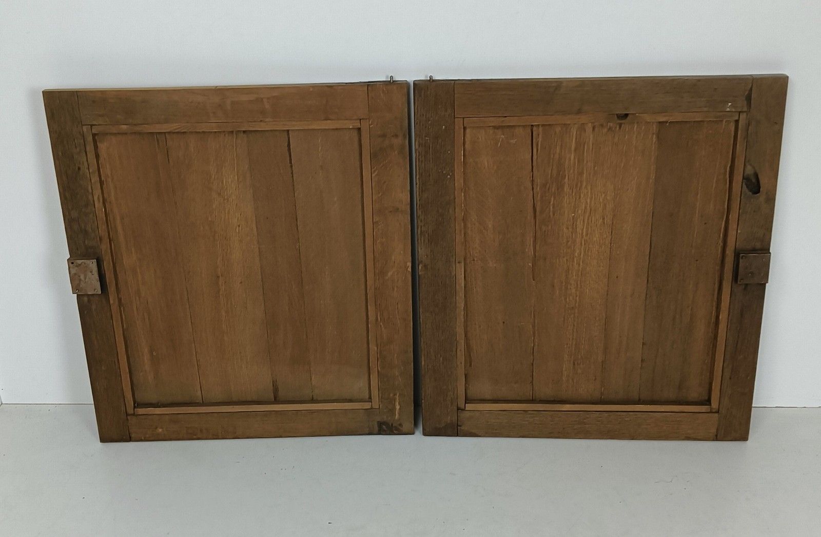 Pair Antique Hand Carved Wood Door Panels Fruit Baskets Reclaimed Architectural photo Home Fixtures