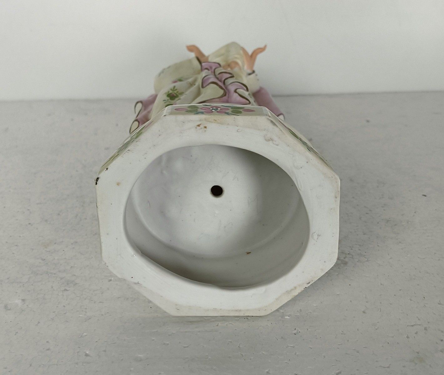 photo for sale Antique Porcelain Bisque Statue Virgin Mary Our Lady Madonna With Infant Yellow