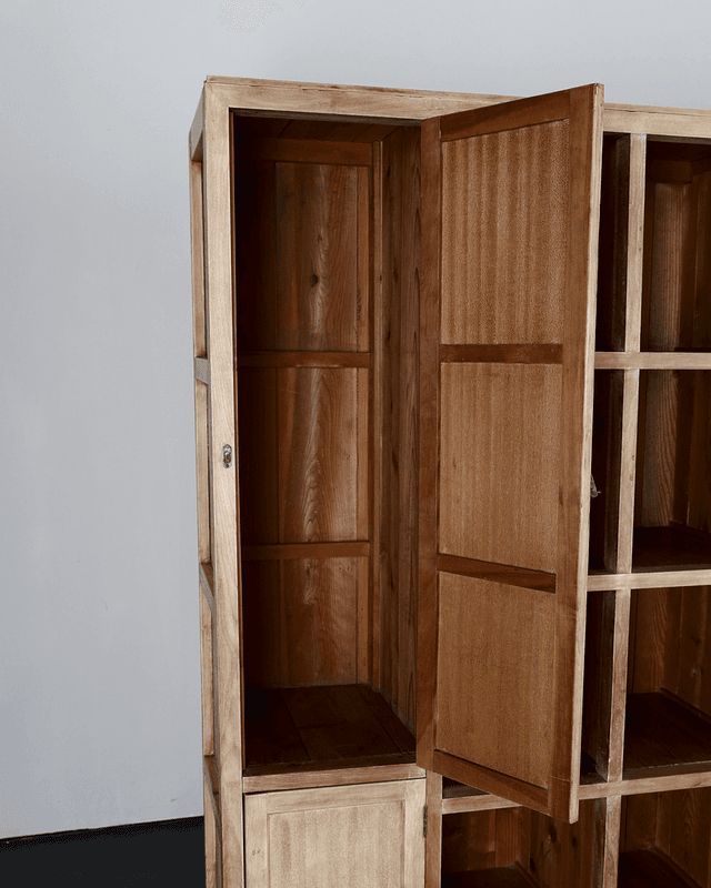 Xl Japanese Taisho Period Cedar Shelving Unit photo for sale