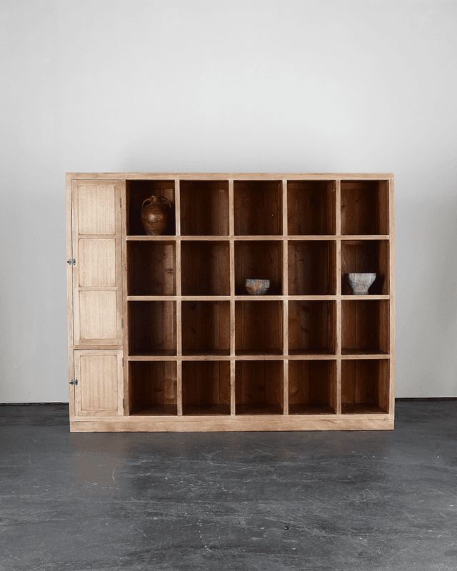 Xl Japanese Taisho Period Cedar Shelving Unit photo 6875.0