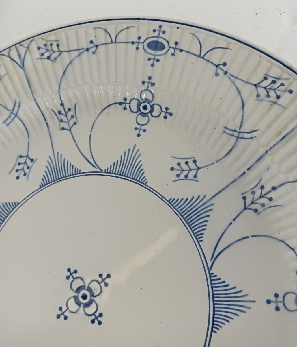 Antique Boch Maastricht Large  Dish Serving  Marked Copenhagen Motive Blue White photo furniture
