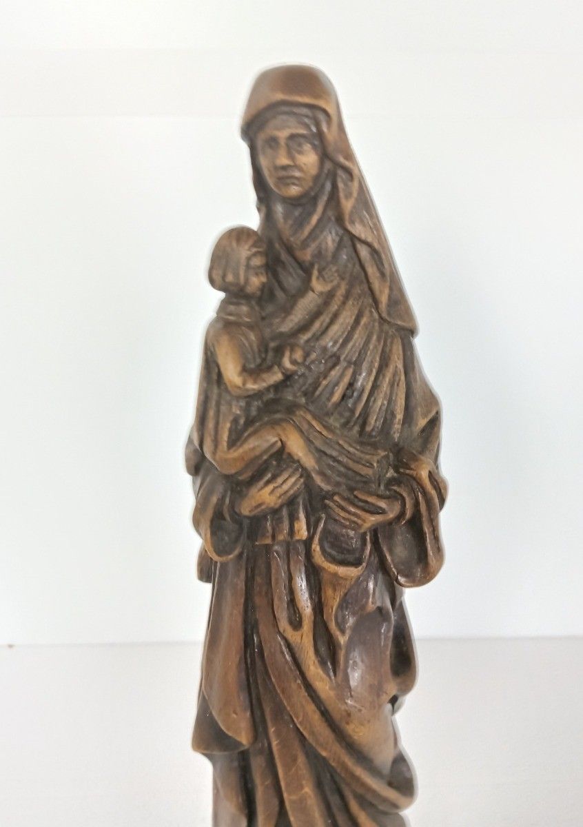 Hand Carved Wooden Sculpture Signed Gaston Dobbelaere Statue Our Lady Madonna Mo photo furniture