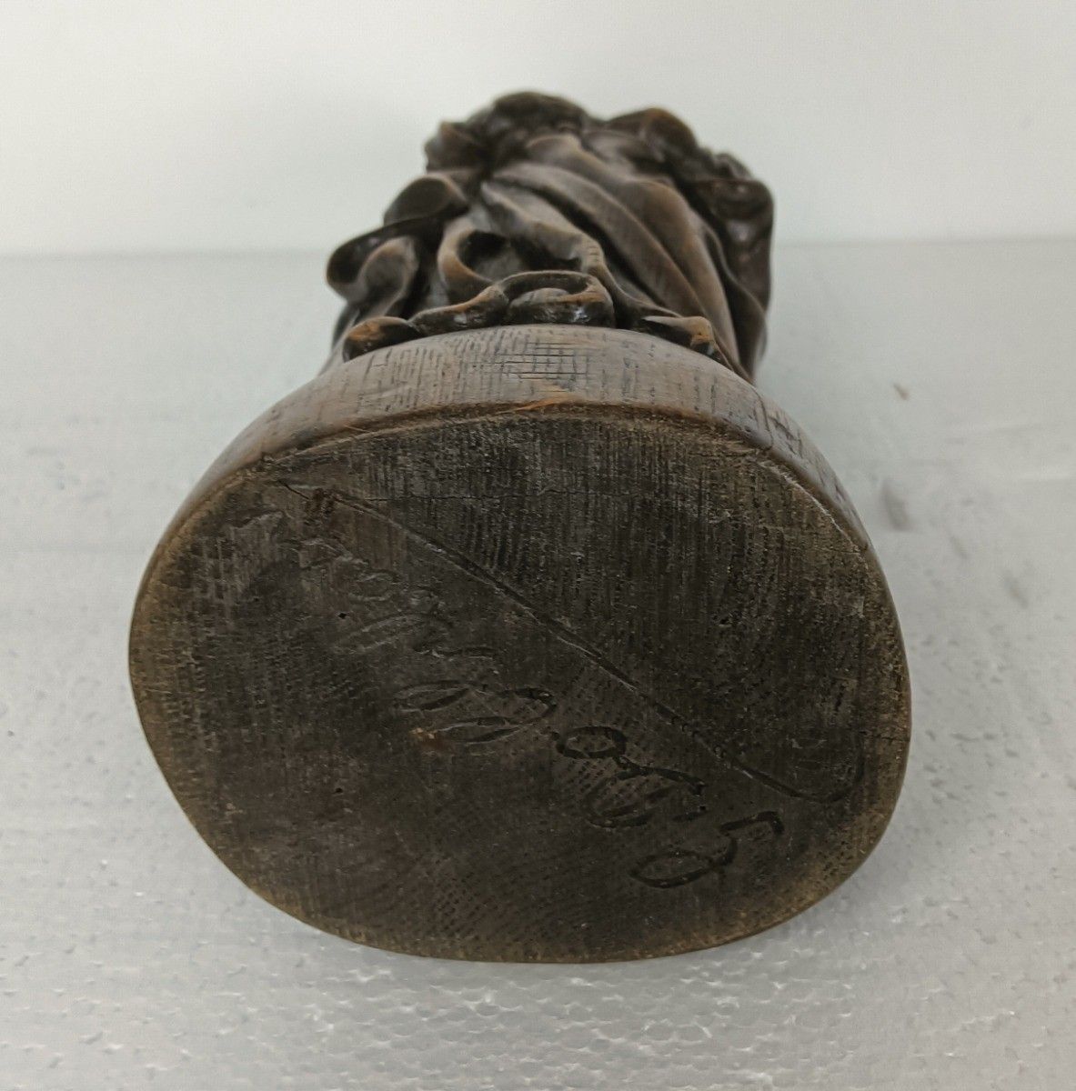 Hand Carved Wooden Sculpture Signed Gaston Dobbelaere Statue Our Lady Madonna Mo photo 313.0
