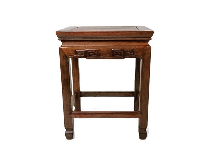 Small Vintage Carved Wooden Side Occasional Tea Wine Table Plant Bonsai Stand Lo
