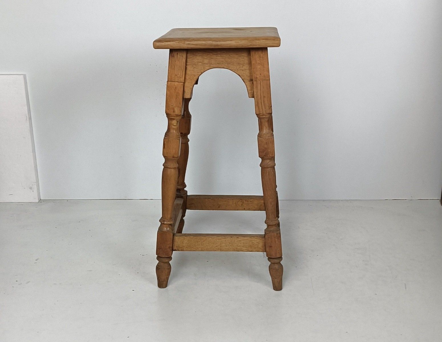 Antique Barn Style Plant Stand Pedestal Side Table Carved Wood Rustic photo Furniture