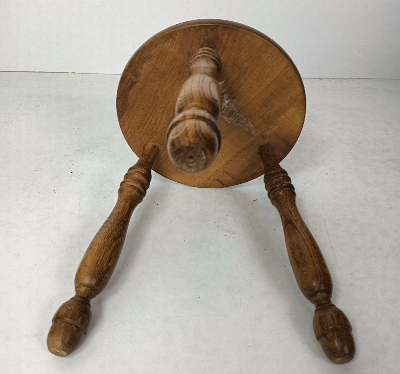 Pedestal Plant Stand Carved Wood Vintage Bonsai Side Table Barn Style Farmhouse photo vinterior