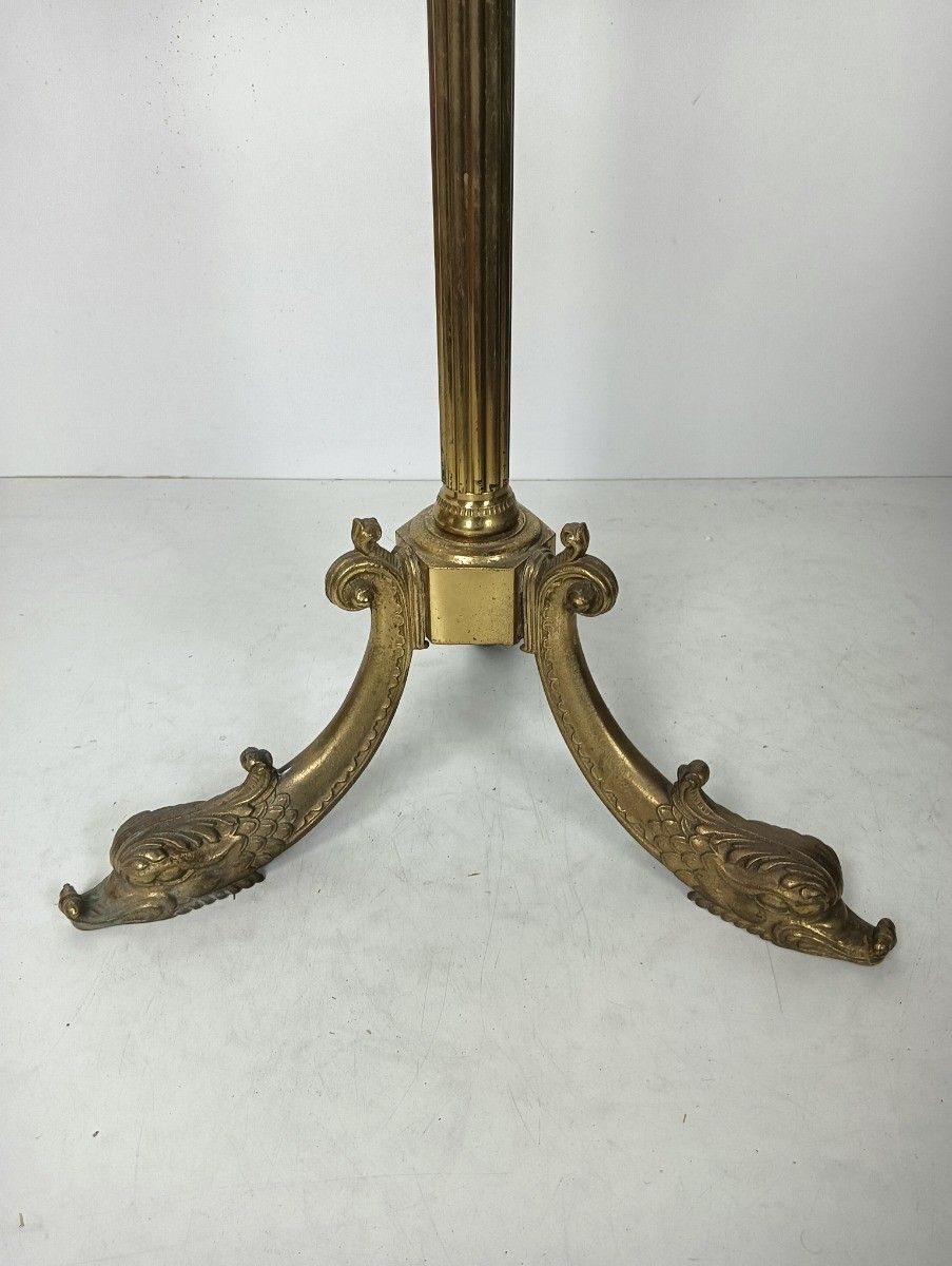Standing Hall Tree Coat Hallway Rack Brass Hollywood Regency Italian Fish Base E photo buy