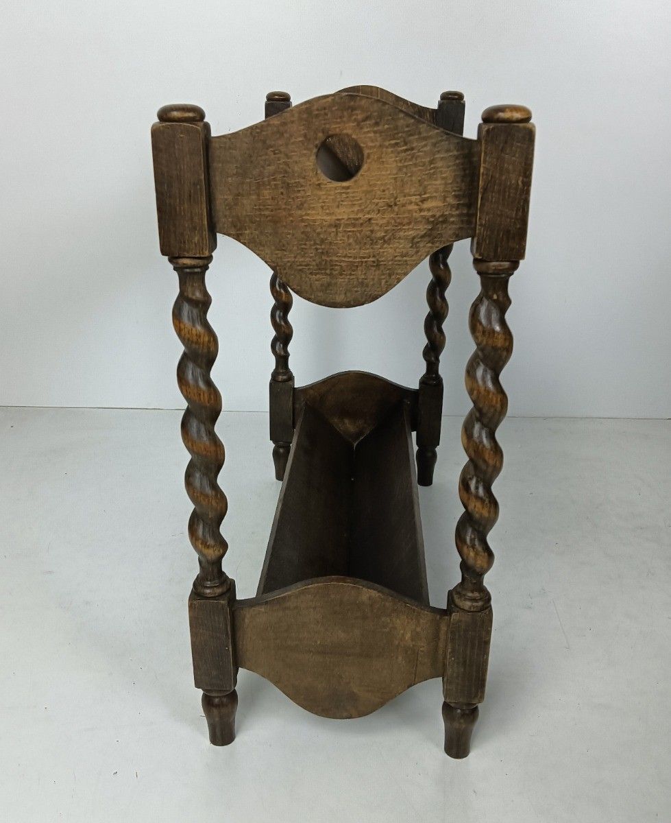 Antique Book Shelve Stand Storage Sewing Box Side Table Barley Twist  Wood Count photo for sale