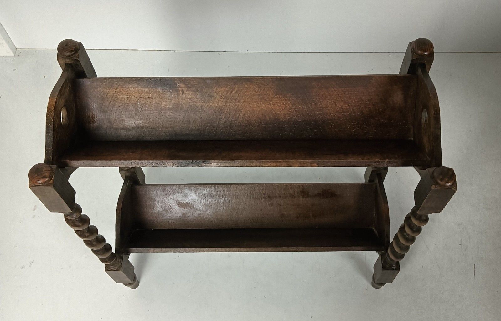 Antique Book Shelve Stand Storage Sewing Box Side Table Barley Twist  Wood Count photo Furniture