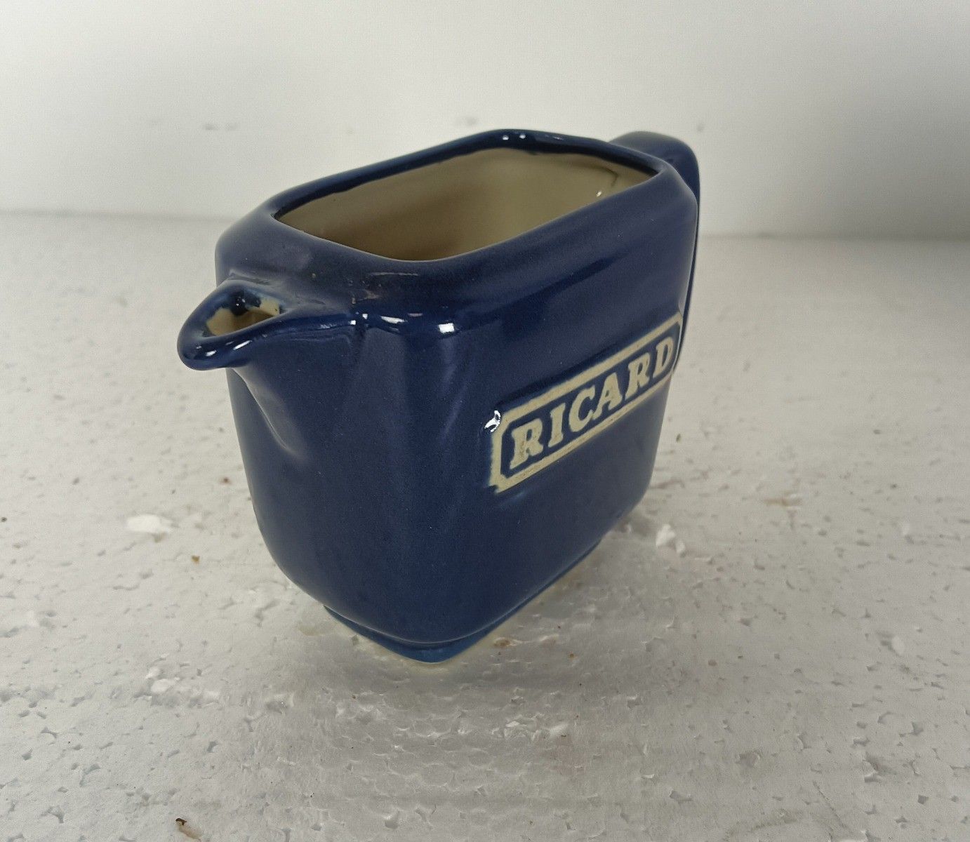 Couple Blue Ricard Pitchers Ceramic France French Authentic Apero Pastis Rare Co photo buy