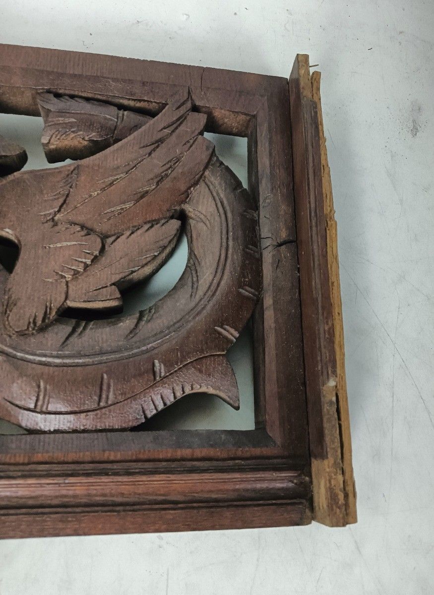 photo furniture Couple  French Corbels Dragons Hand Carved Wood Brackets Gothic Architectural He