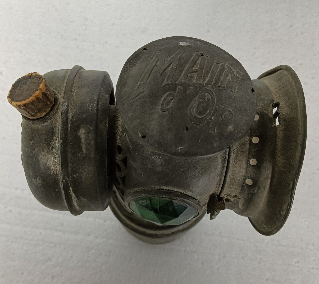 Lamp Faux Brass Bicycle Carbide Torch Light Acetylene Antique Collector Main D'o photo vinterior
