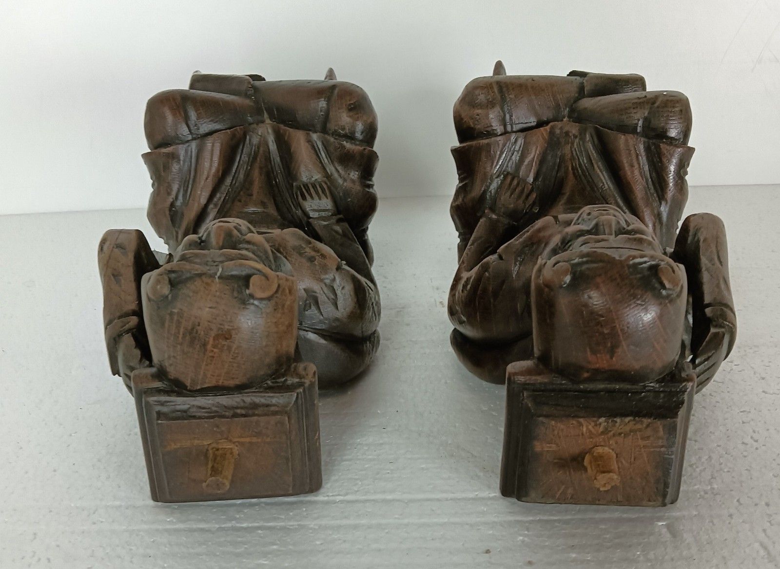 photo furniture Pair Corbels Hand Carved Wood Panels Architectural Reclaimed Figurines Soldiers