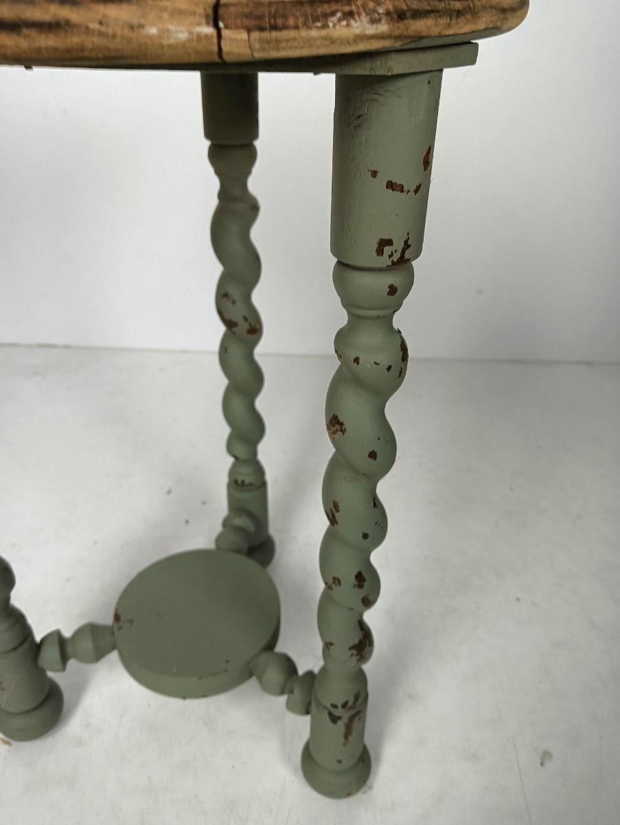 Barley Twist Wooden Side Wine Table Pedestal Plant Bonsai Stand Two Tier Barn Co photo for sale