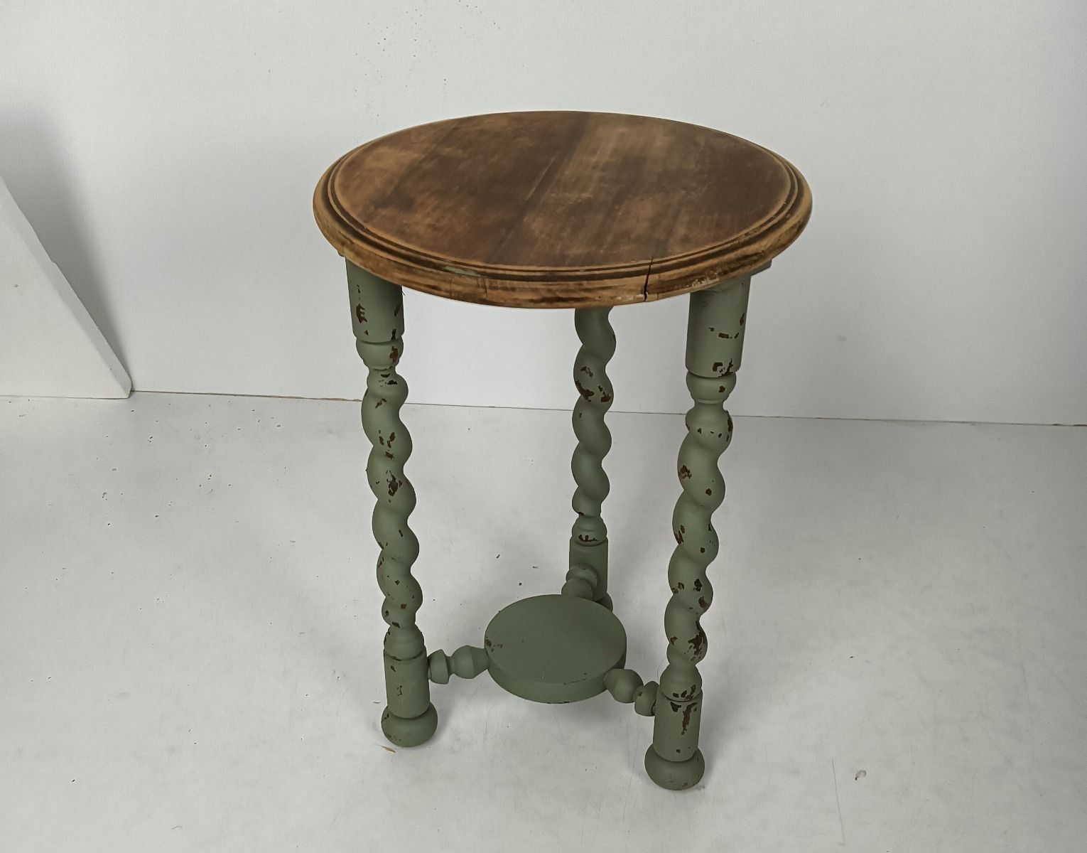 Barley Twist Wooden Side Wine Table Pedestal Plant Bonsai Stand Two Tier Barn Co photo 206.0