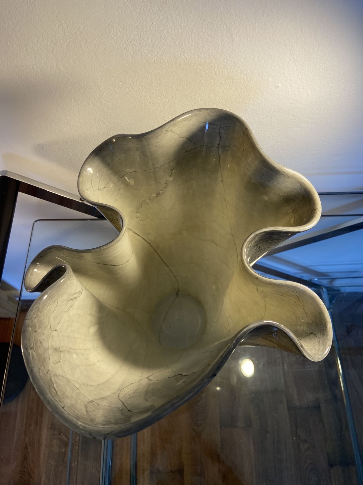 Vintage 80’s Jozefina Krosno Art Glass Centrepiece Vase photo for sale