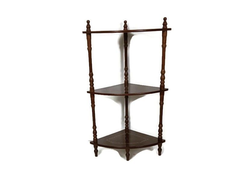 Pedestal Display Side Table Plant Stand Italian Lackered Wood Vintage Display Et