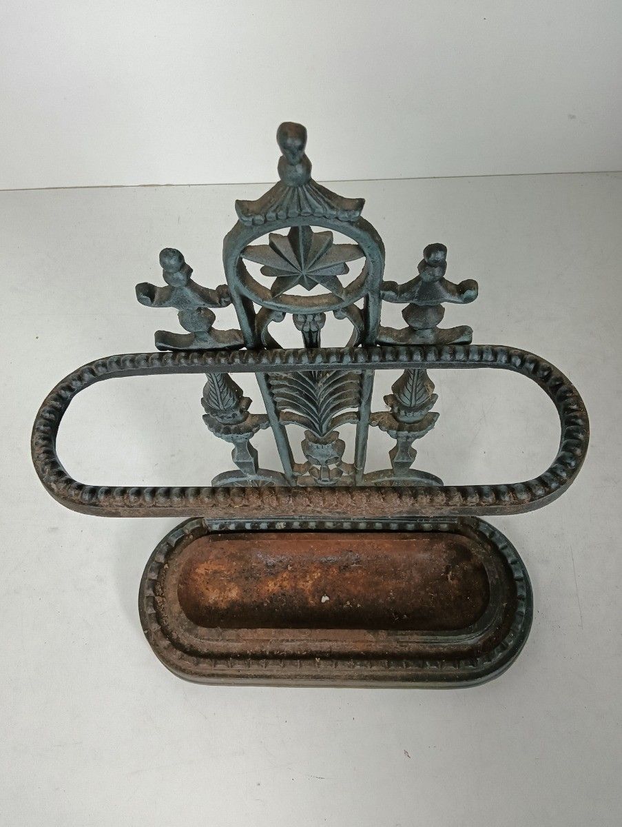 Antique Victorian Cast Iron Umbrella Walking Stick Cane Stand photo Home Decor