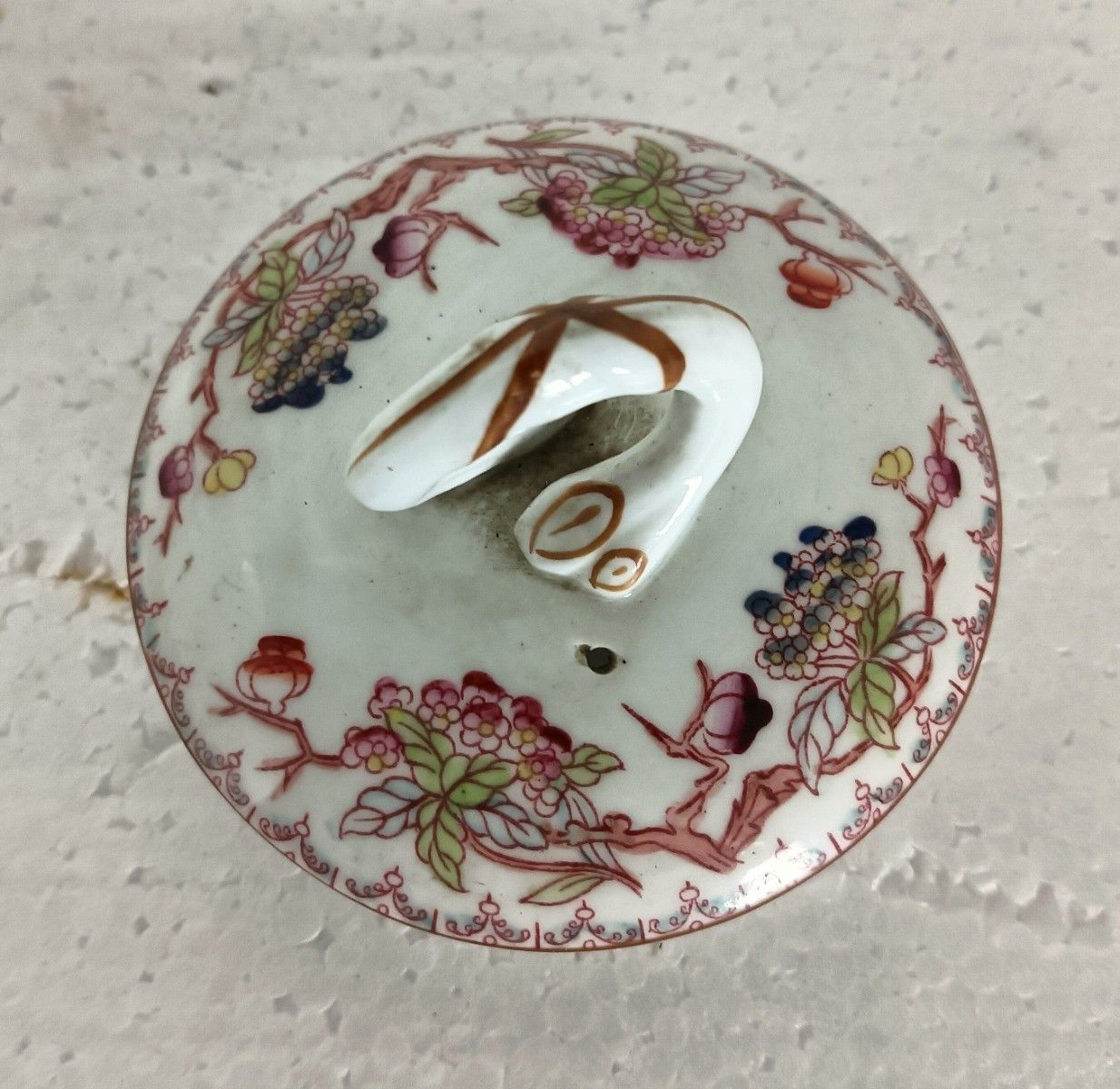 19th Century Sarreguemines Teapot Minton 252 Pattern  Marked France  Porcelain photo vinterior