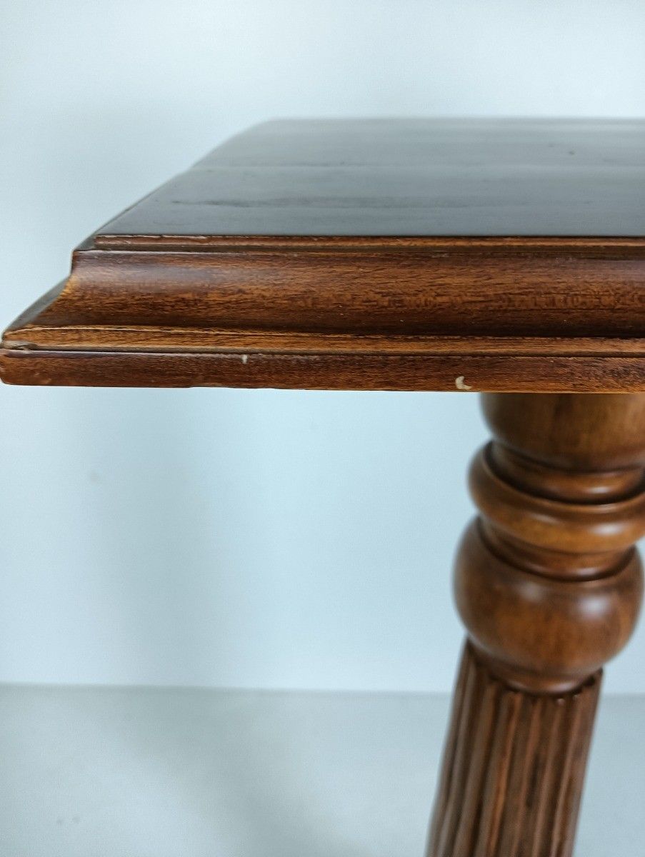 Wooden Pillar Pedestal Display Side Occasional Table Bonsai Plant Stand Ornate V photo for sale