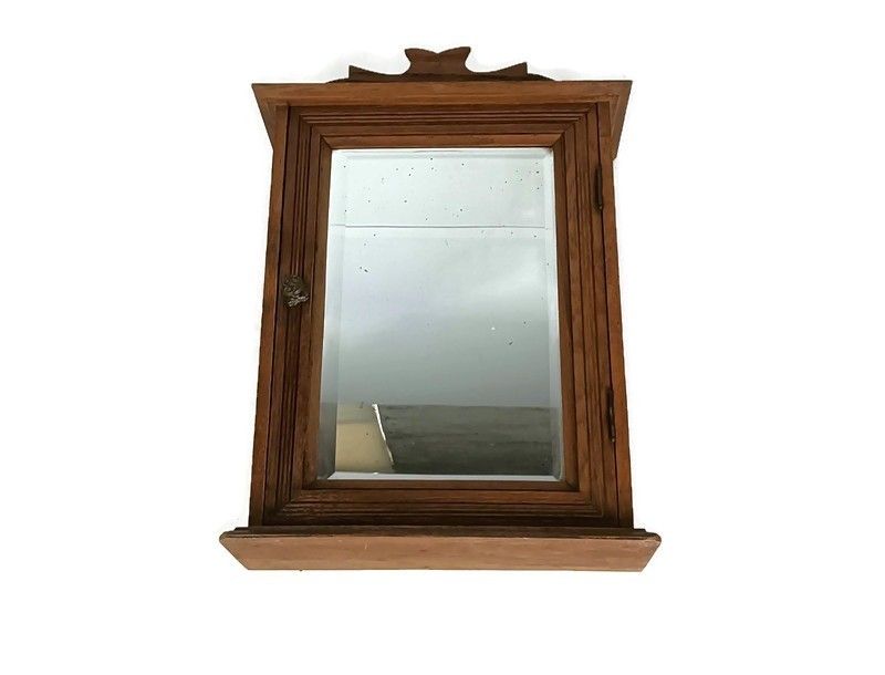 Antique Medicine Apothecary, Pharmacy, Cabinet, Beveled Glass,  Barn Style, Farm