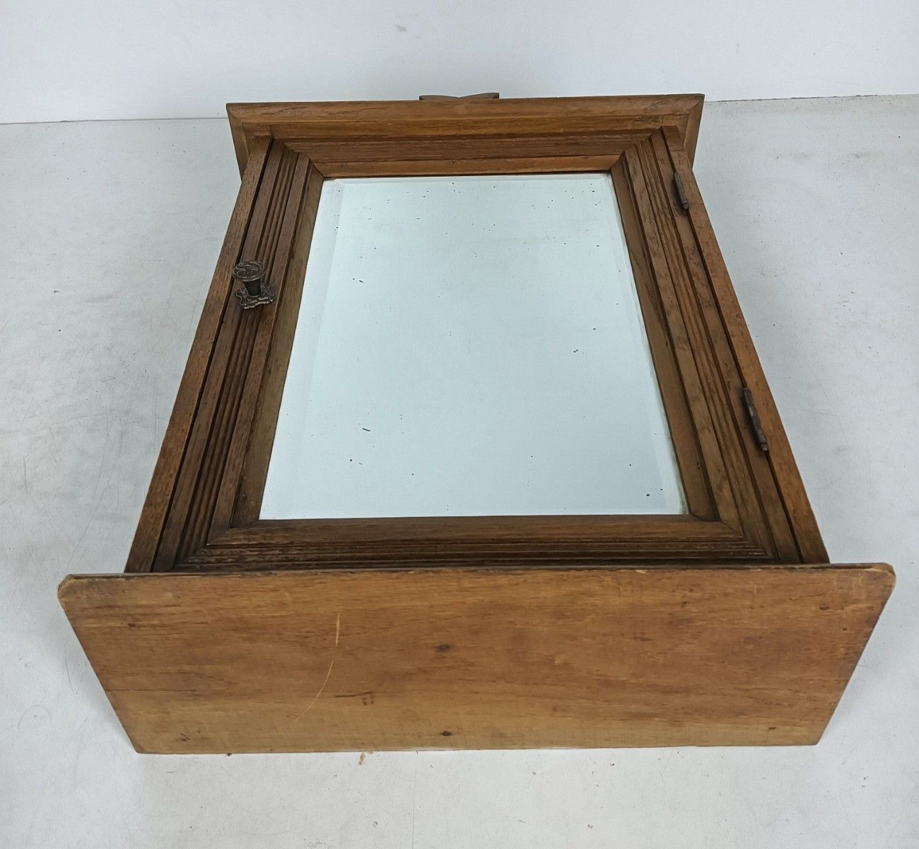 Antique Medicine Apothecary, Pharmacy, Cabinet, Beveled Glass,  Barn Style, Farm photo Furniture