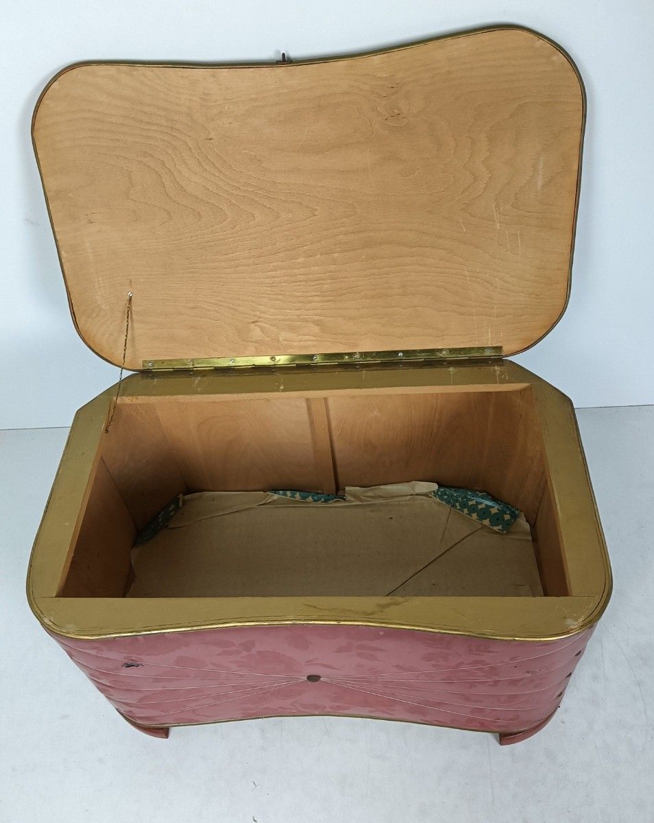 Art Deco Art Nouveau Antique Large Laundry Box Basket Sewing Quilting Storage photo Home Decor