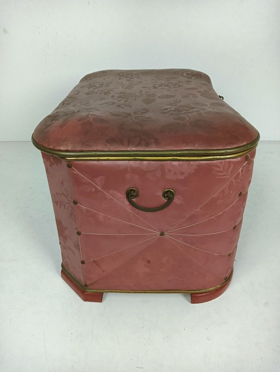 Art Deco Art Nouveau Antique Large Laundry Box Basket Sewing Quilting Storage photo vintage
