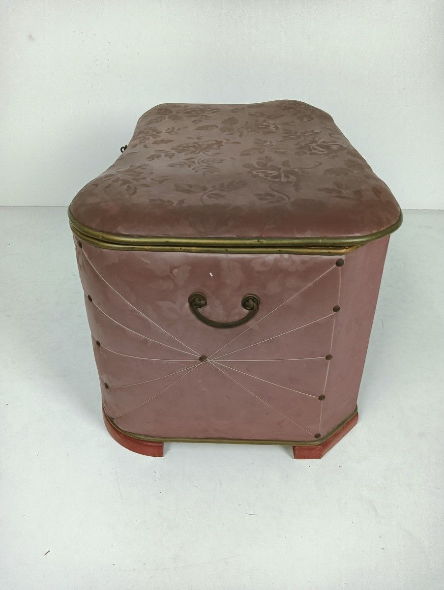 Home Decor Art Deco Art Nouveau Antique Large Laundry Box Basket Sewing Quilting Storage photo