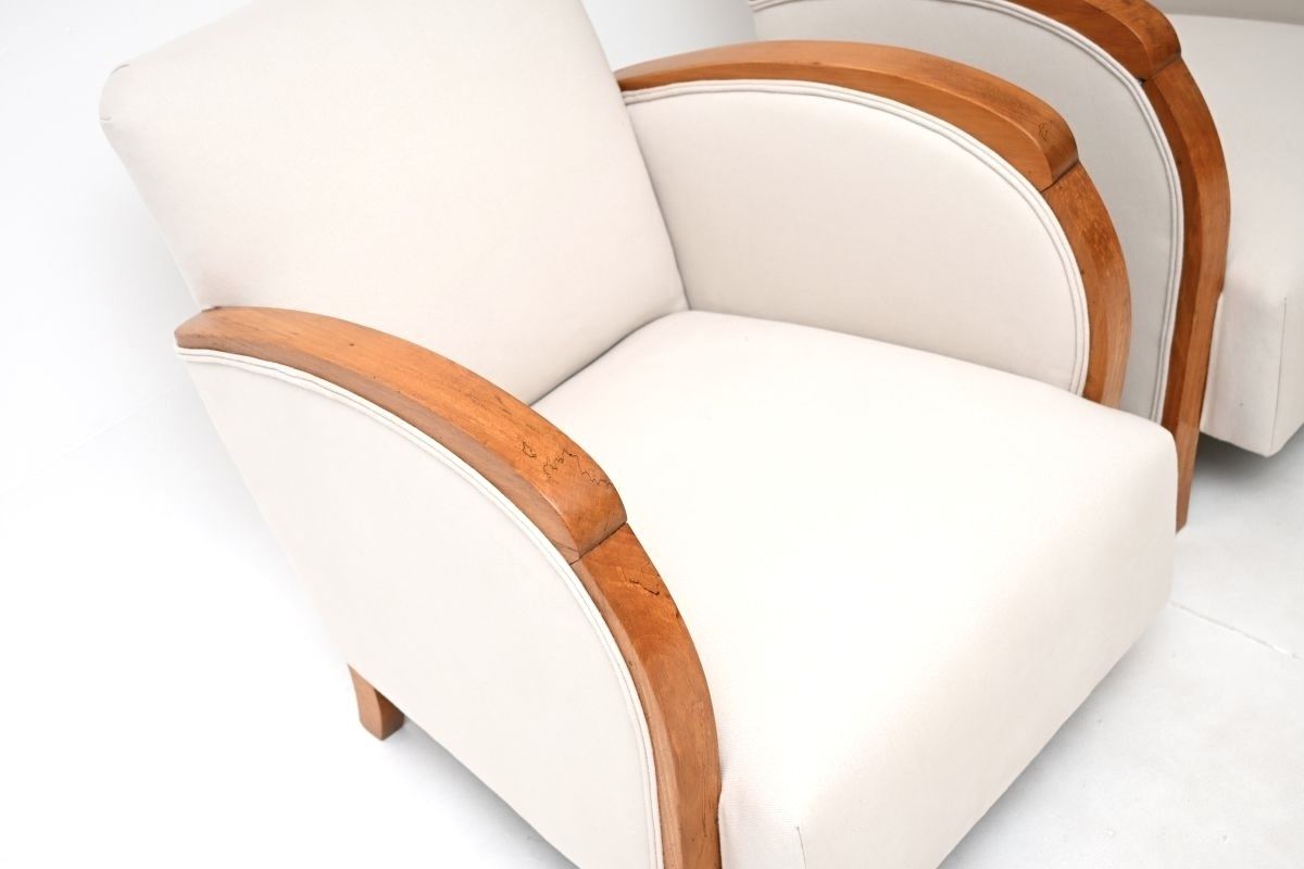 Pair Of Swedish Art Deco Armchairs In Walnut photo Furniture