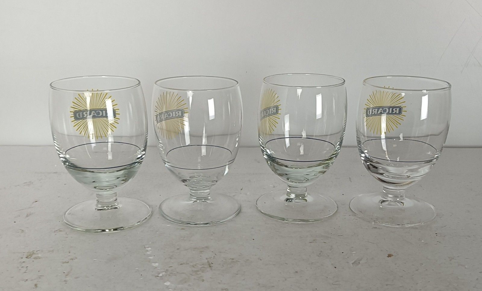 Vintage French Ricard Glasses Pastis Apero  Collector Set Of 4 France photo furniture