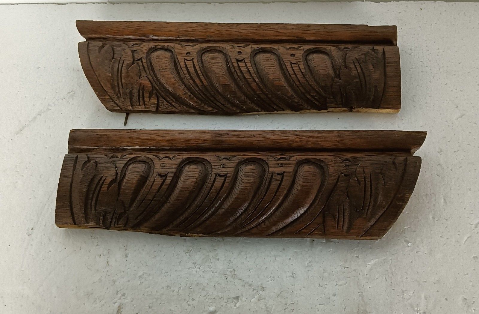 Pair  Trims Corbels Pediments Boards Carved Wood Reclaimed Antique Salvaged Arch photo vinterior