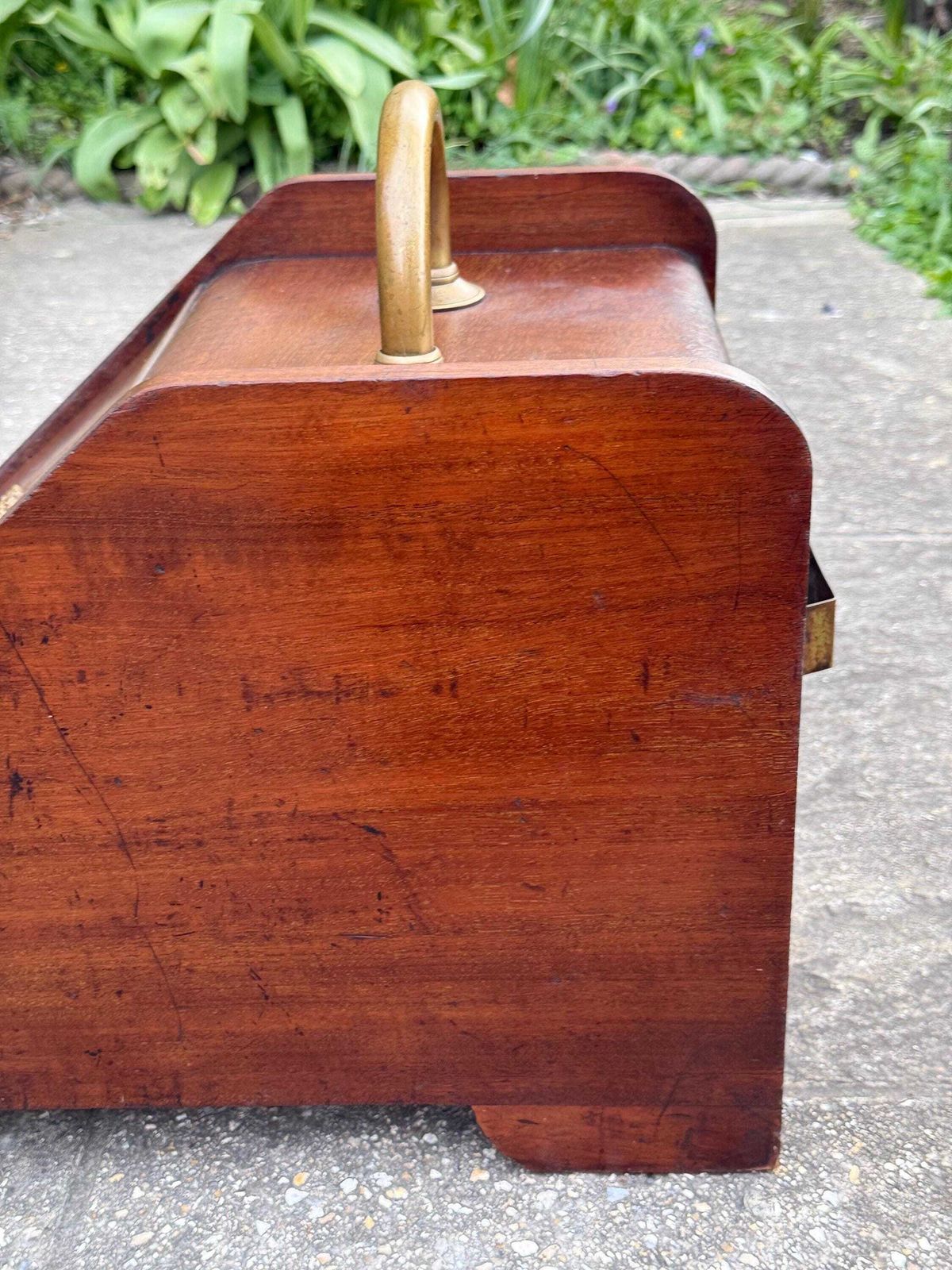 photo vintage Antique Victorian Wooden Coal Scuttle Brass Fireside Log Storage Box