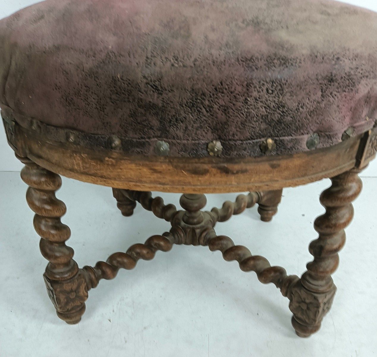 Smoker Chair Antique Barley Twist Lounge Chair Empire Style Fumeuse Rare photo vinterior