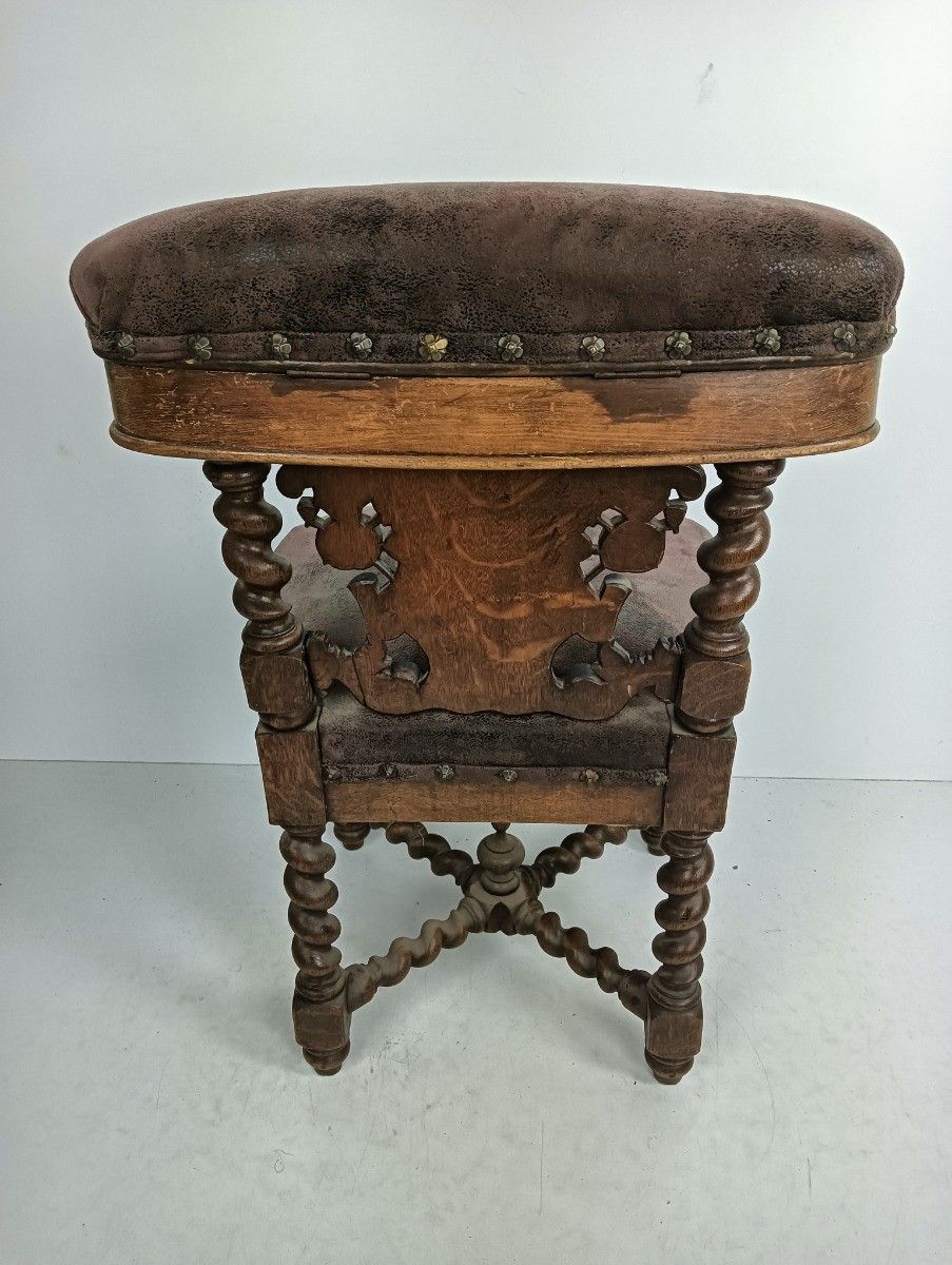 photo vinterior Smoker Chair Antique Barley Twist Lounge Chair Empire Style Fumeuse Rare