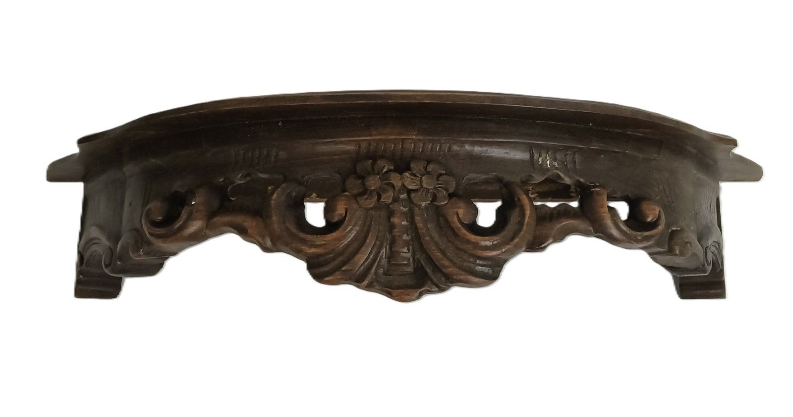 Antique Ornate Hand Carved Wood Wooden Wall Hanging Console Shelf Ornate photo for sale