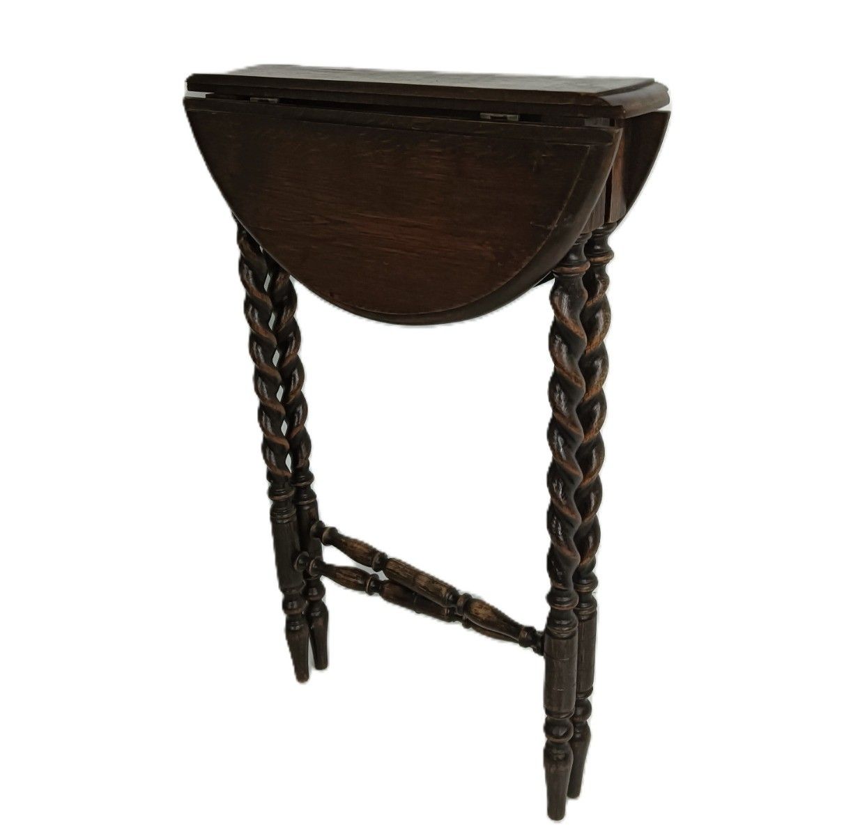 Practical Barley Twist Wood  Side Occasional Wine Coffee Table Pedestal Foldable photo 291.0