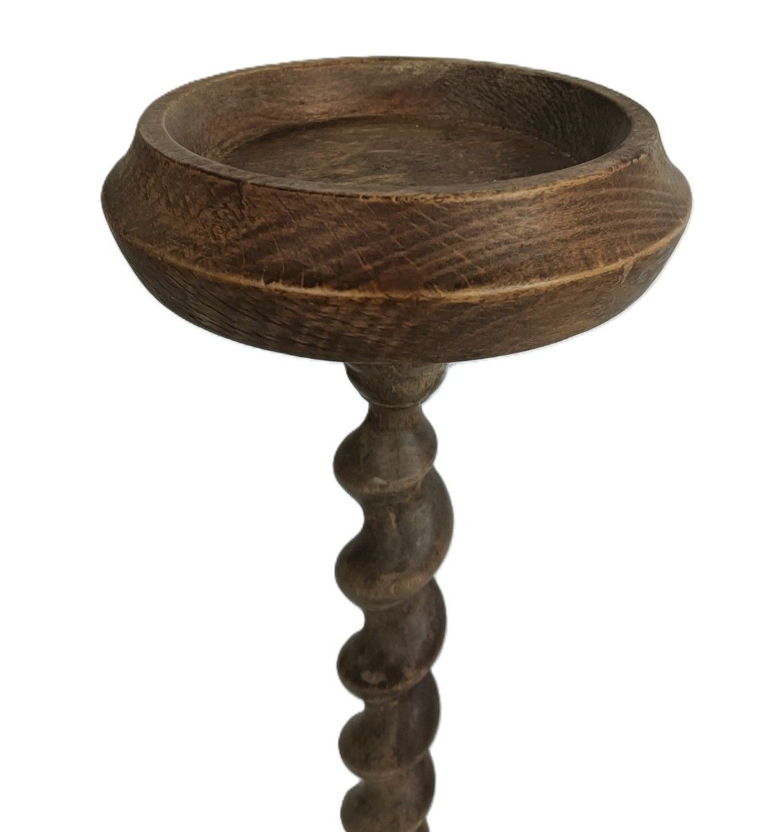 Barley Twist Carved Wooden Pedestal Plant Stand Planter On Top Vintage photo 246.0