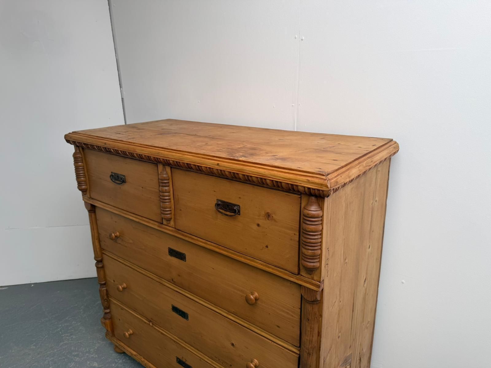 A Massive Antique Pine Genuine Hungarian Waxed 5 Drawer Chest Of Drawers photo furniture