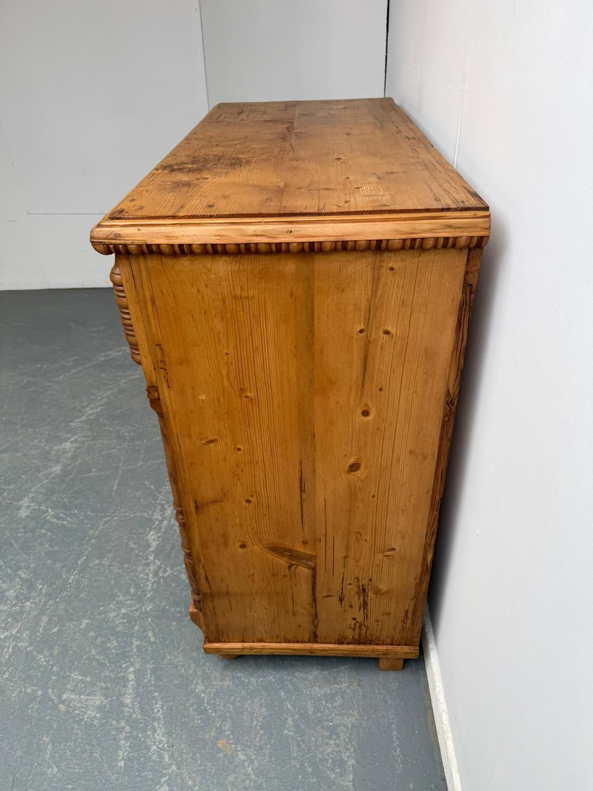 A Massive Antique Pine Genuine Hungarian Waxed 5 Drawer Chest Of Drawers photo Furniture