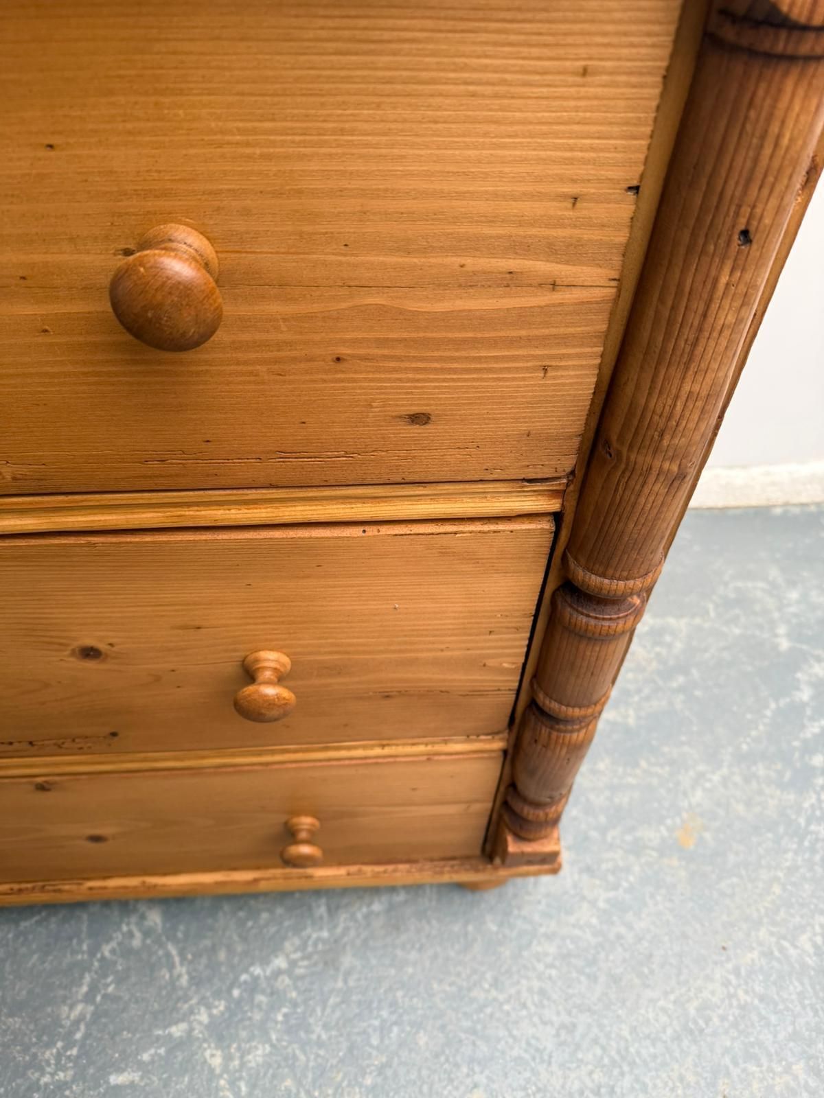 A Massive Antique Pine Genuine Hungarian Waxed 5 Drawer Chest Of Drawers photo 795.0