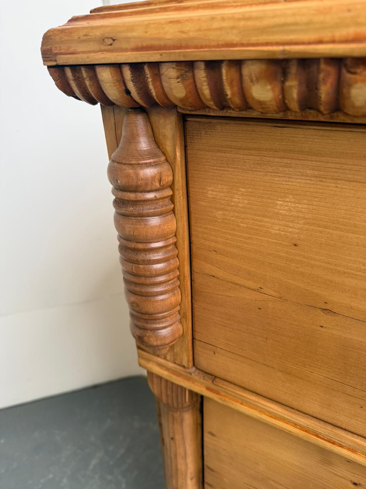 A Massive Antique Pine Genuine Hungarian Waxed 5 Drawer Chest Of Drawers photo vintage