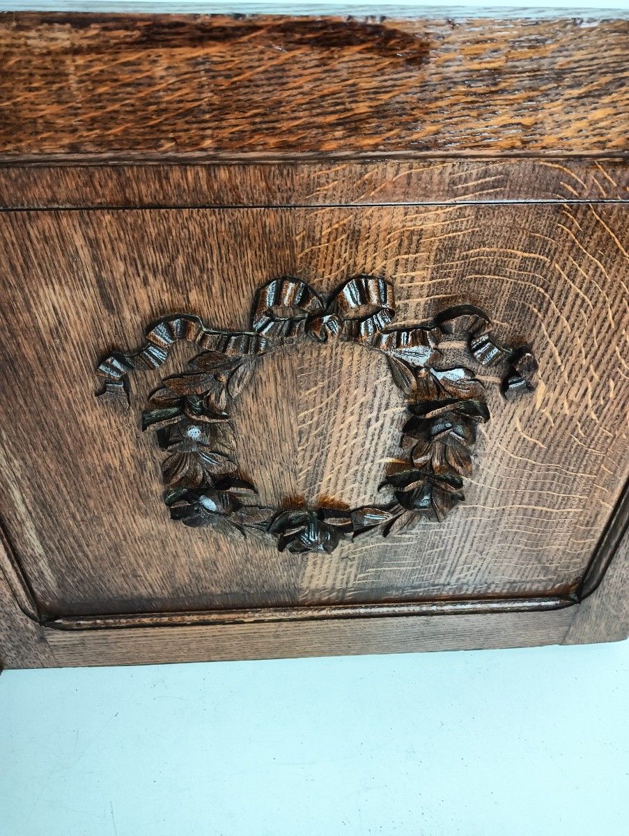 Pair Antique Door Panels Carved Wood Flower Wreath Architectural Reclaimed Salva photo Home Fixtures