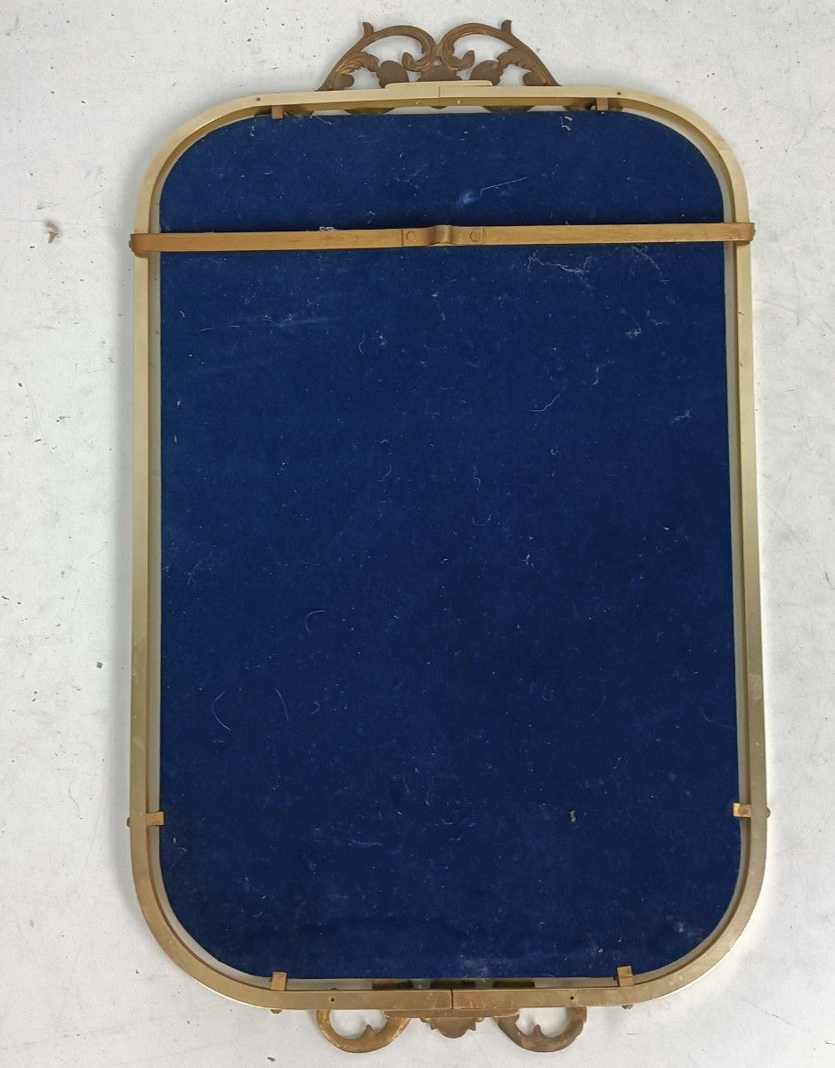 Mirror Hollywood Regency Large Brass Ornate Beveled Glass Vintage photo 335.0