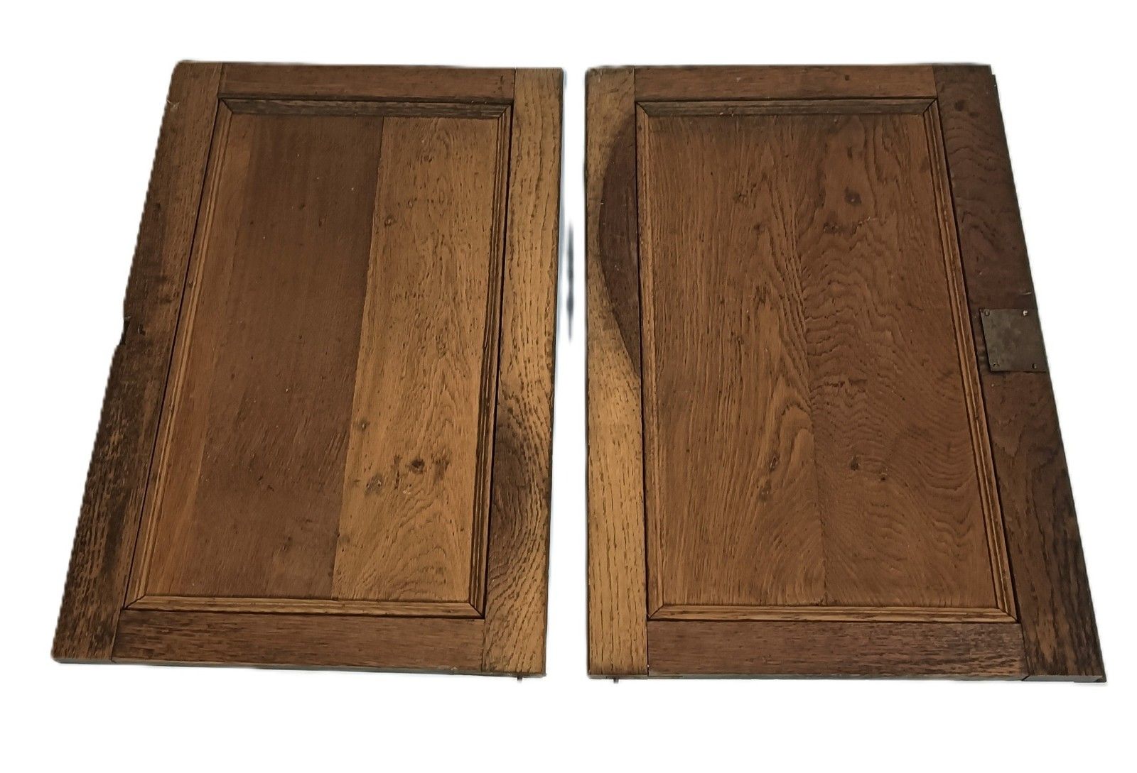 Pair Antique Door Panels Carved Wood  Architectural Reclaimed Salvaged Oak photo vintage