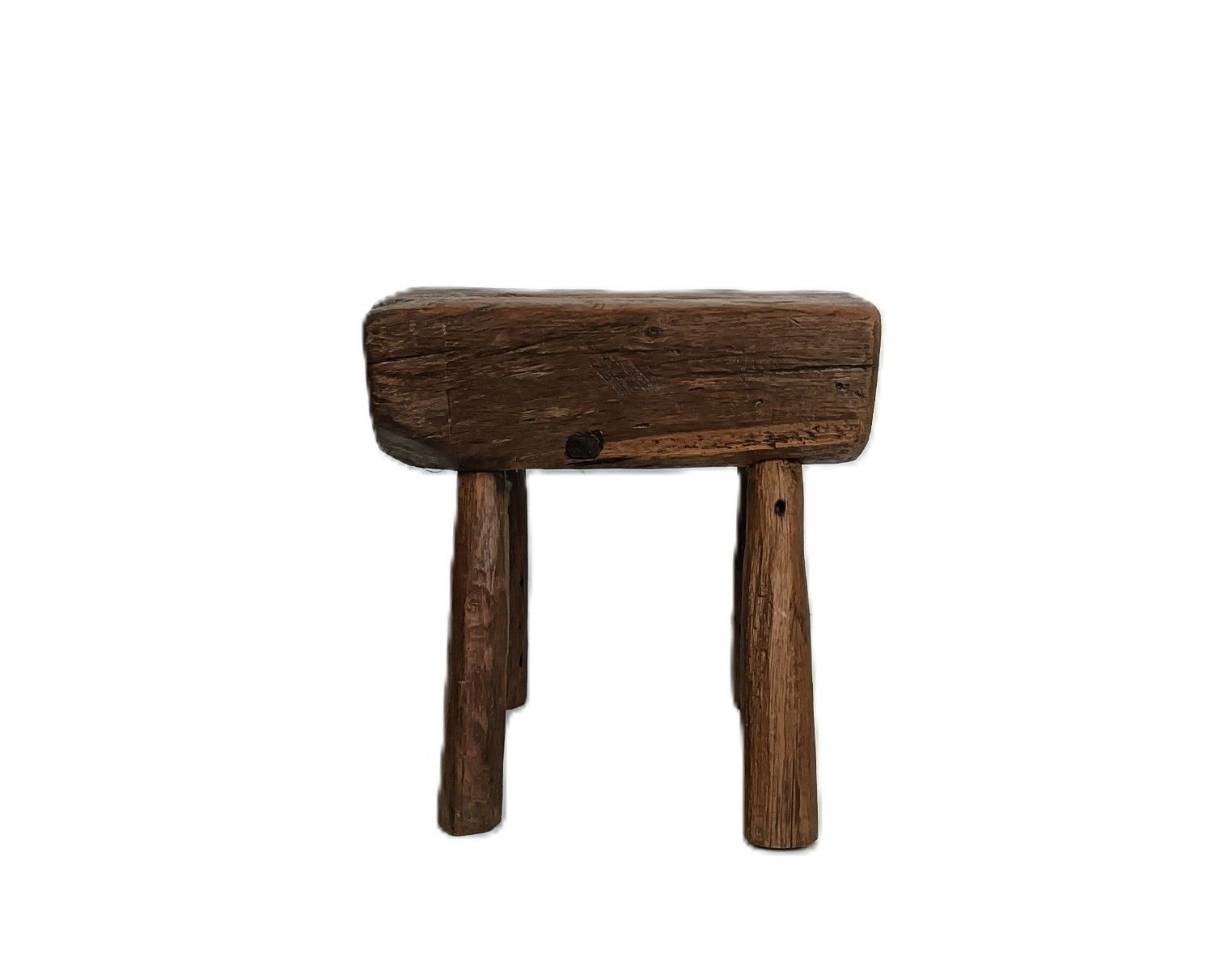 Antique Folk Art Hand Made Brutalist Footstool Milking Stool Pedestal Plant Stan photo furniture