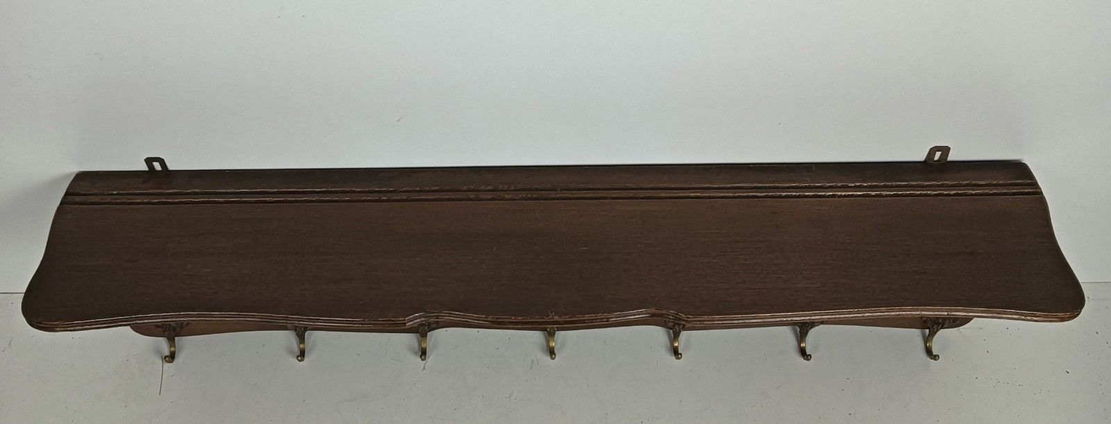 Antique Hand Carved Wooden Coat Rack Large Deer Flowers Ornate photo 359.0