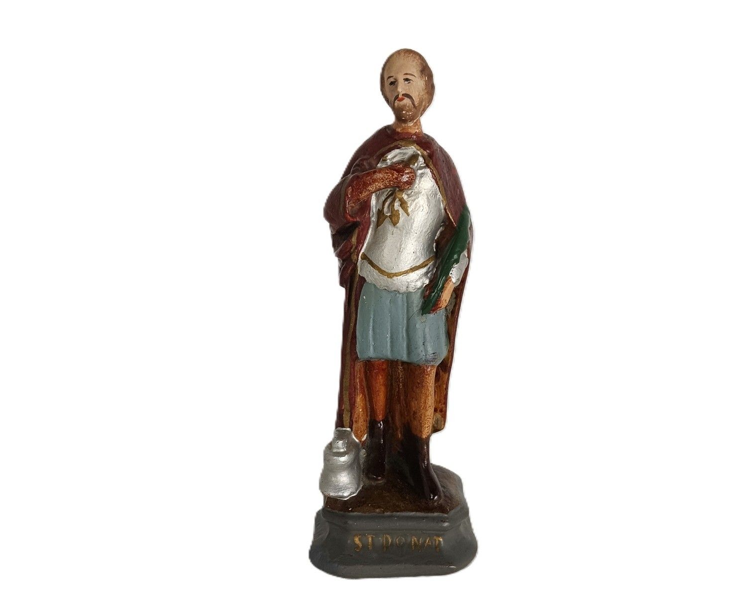 Small Saint Donatus Of Muenstereifel Plaster Statue Roman Soldier Collector Htf